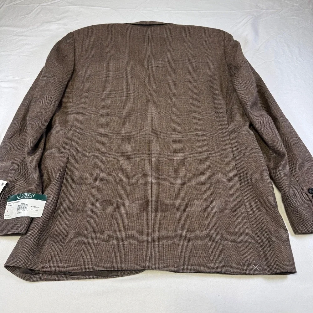 NWT Lauren Ralph Lauren Blazer Mens 40R Glen Plaid UltraFlex 100% Wool